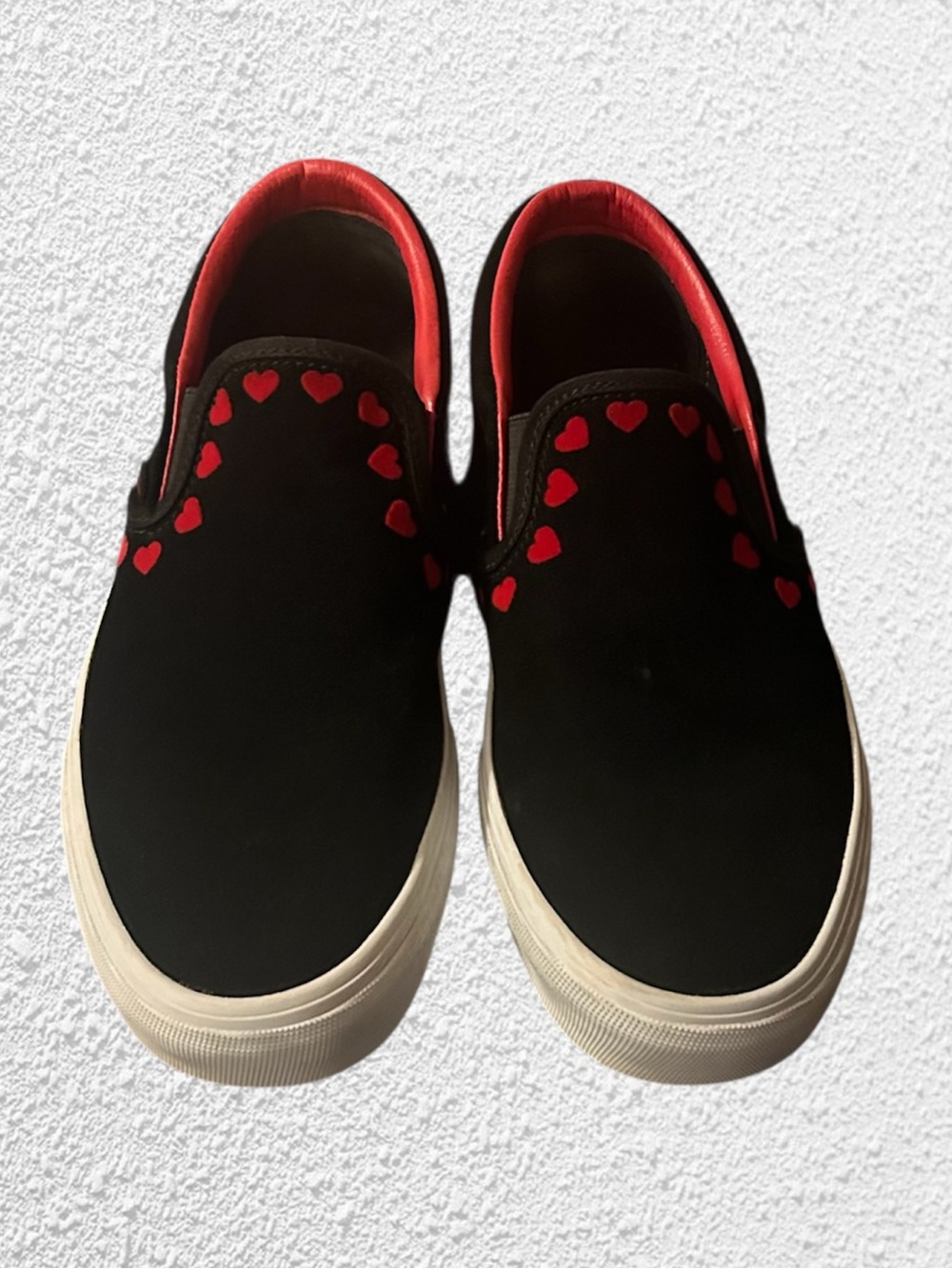Vans Suede Heart Slip On Sneakers Size 8.5
